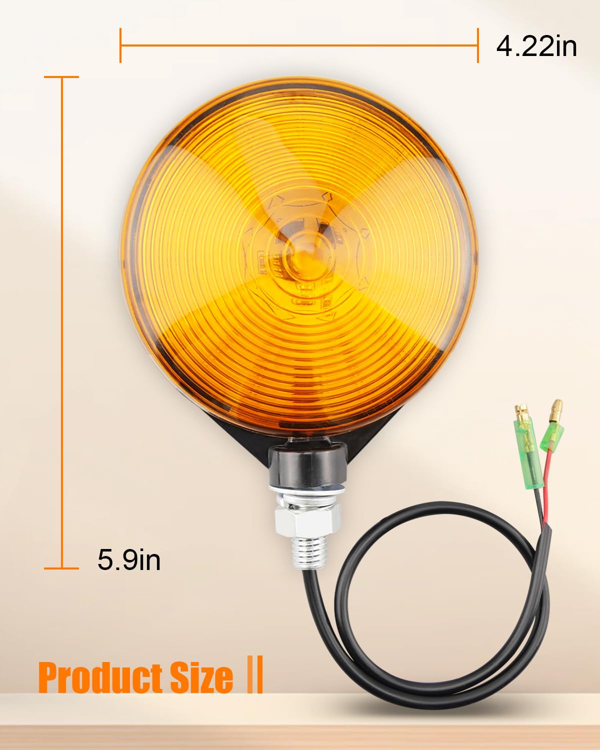 Vudajuley amber hazard light boosts visibility for tractors in day and night.