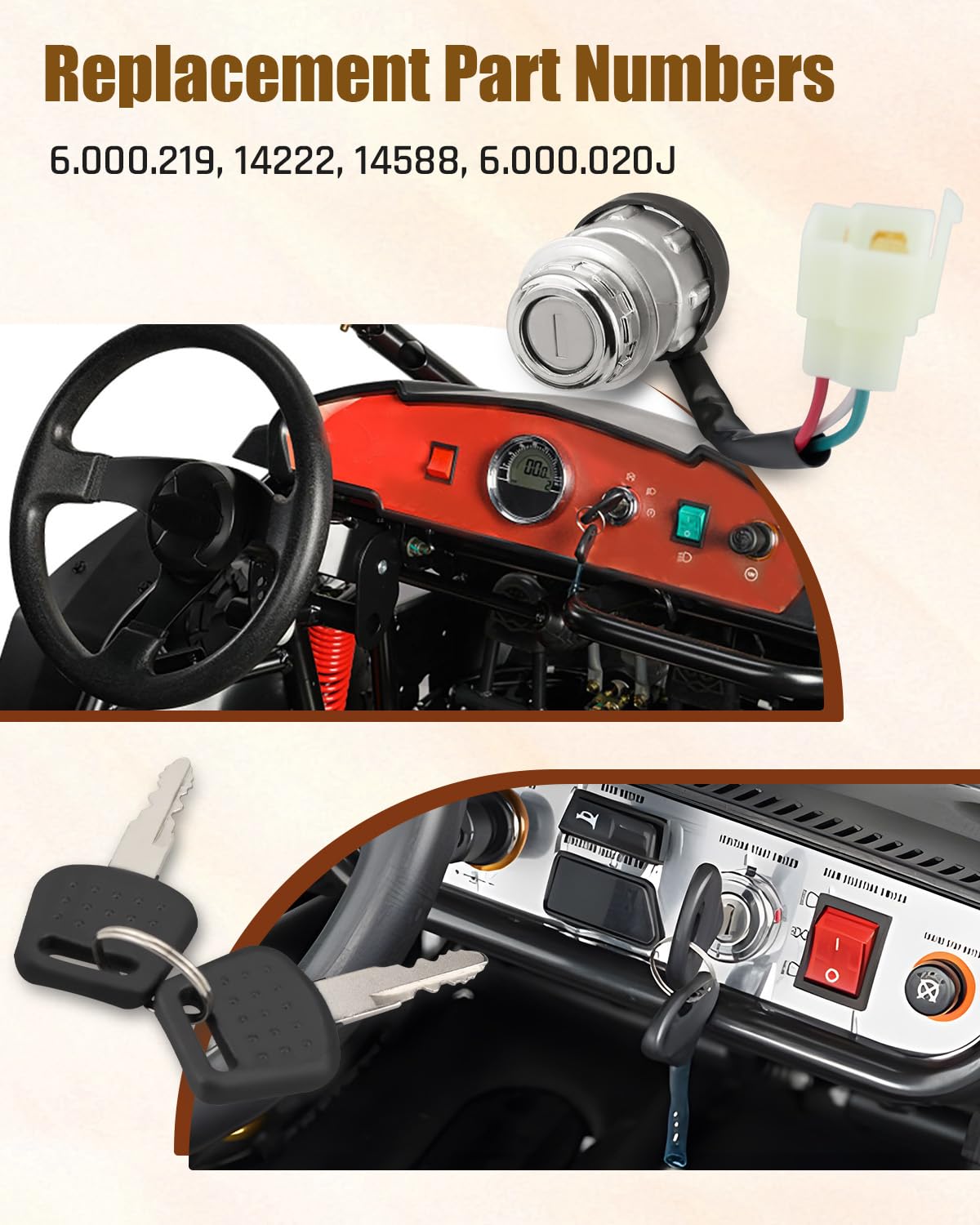 Vudajuley ignition switch for American Sportworks Go-Kart ensures steady starts