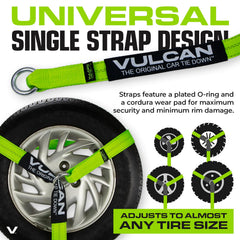 VULCAN Cordura wear pads reduce strap wear and vehicle damage.