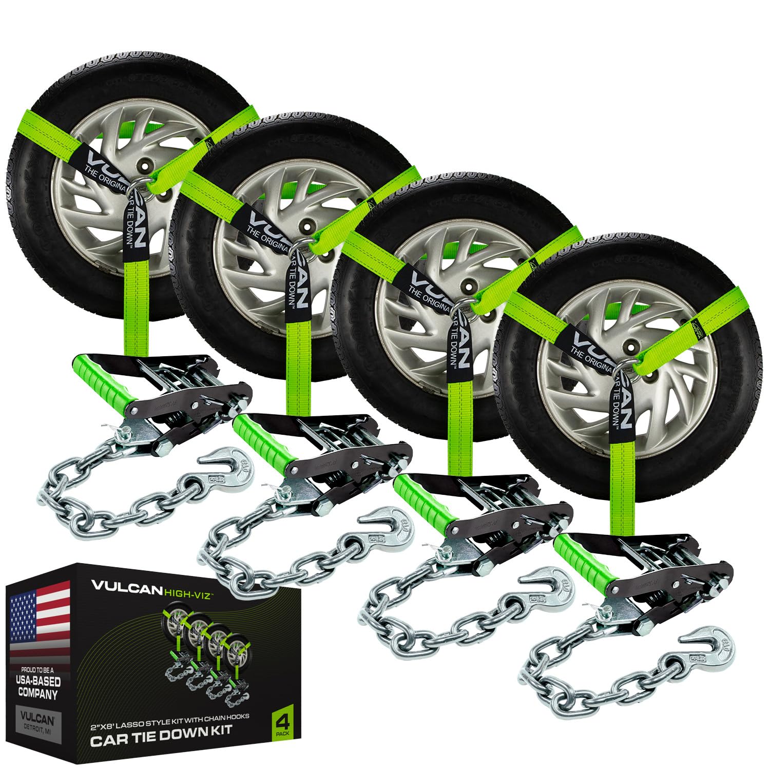 VULCAN lasso strap 2in-96in high-visibility webbing for safer daytime securing.