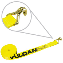 VULCAN Winch Strap with coated end fittings withstands weather and UV exposure