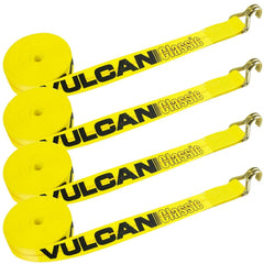 VULCAN Winch Strap with wire hook secures loads on trailers for safe transit