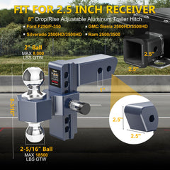 Vullteeon 2-inch ball rated at 8,000 lbs for medium trailers