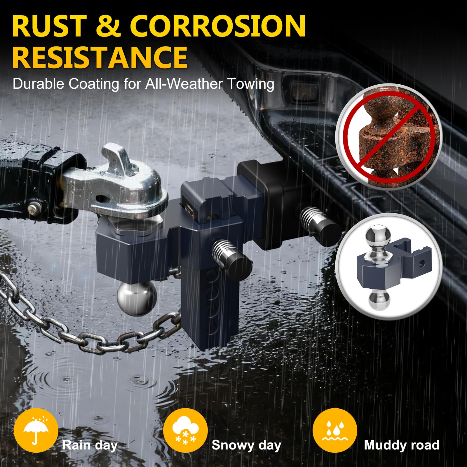 Vullteeon anti-theft lock pins securing trailer connection
