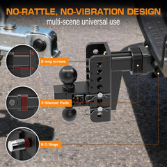 Vullteeon dual ball mount switching between 2 inch and 2-5/16 inch options