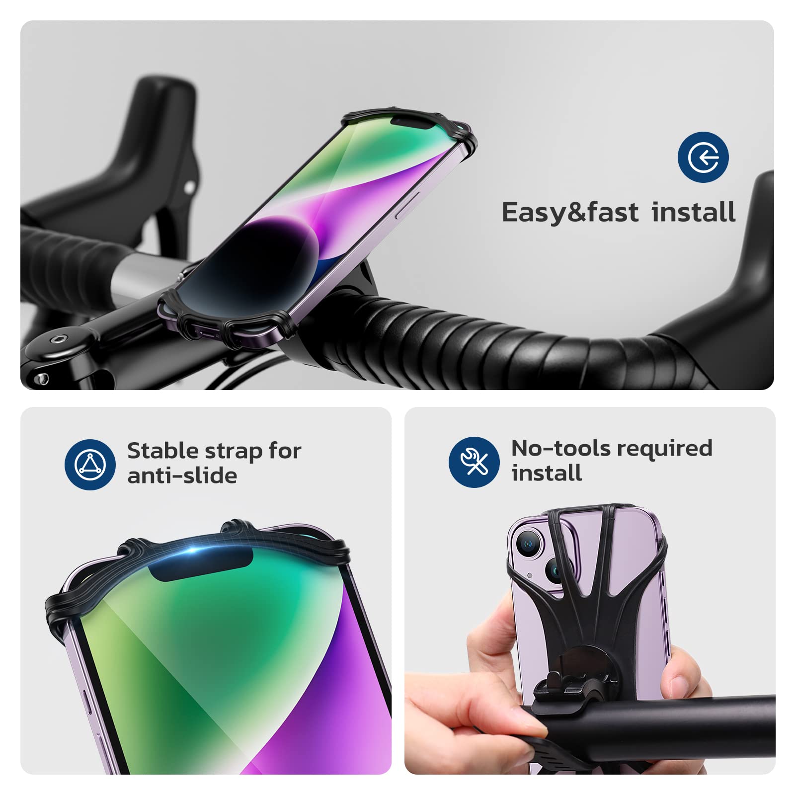 VUP bike phone mount stays secure on various terrains and bikes.