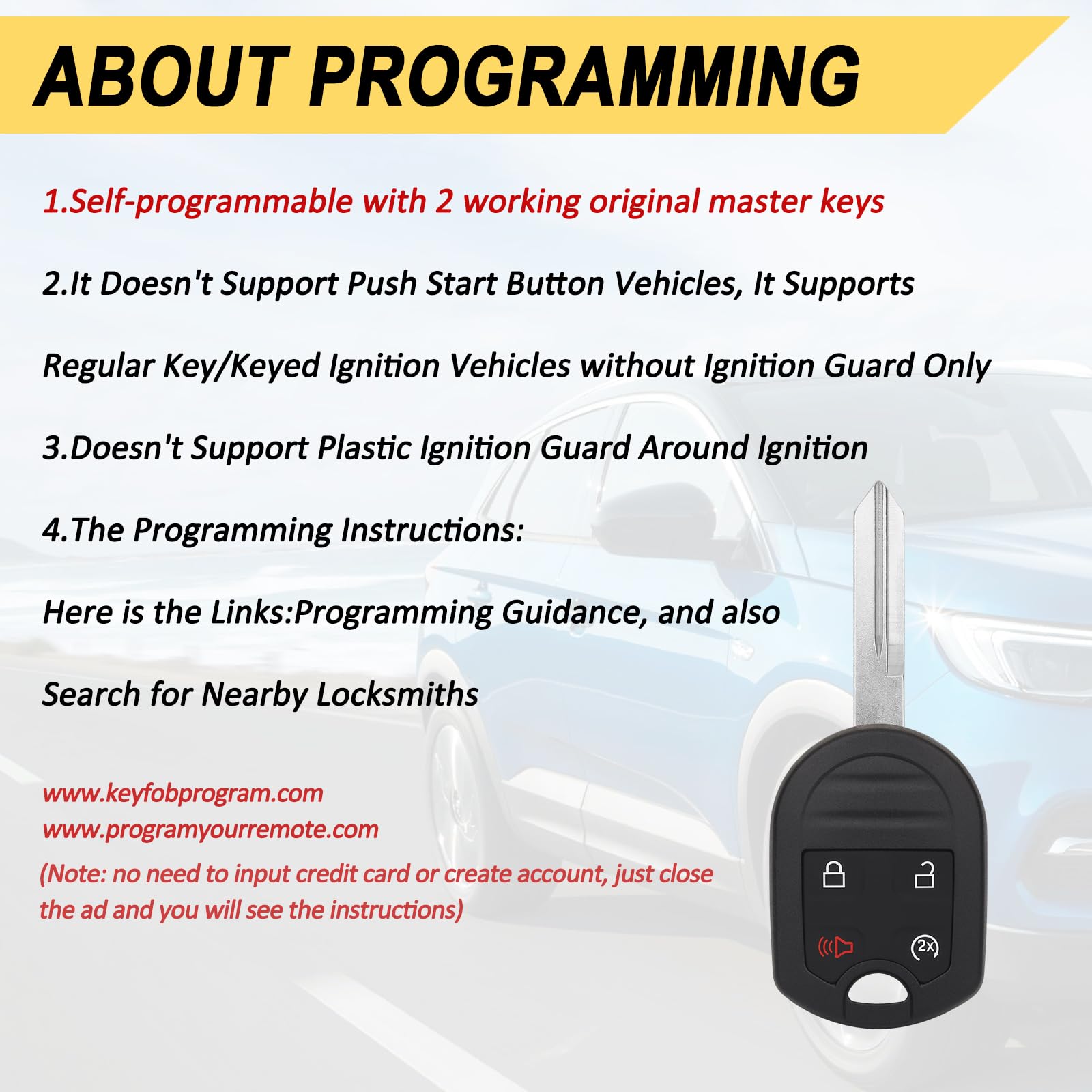 Vurkcy electronics preinstalled fob ready for pairing.