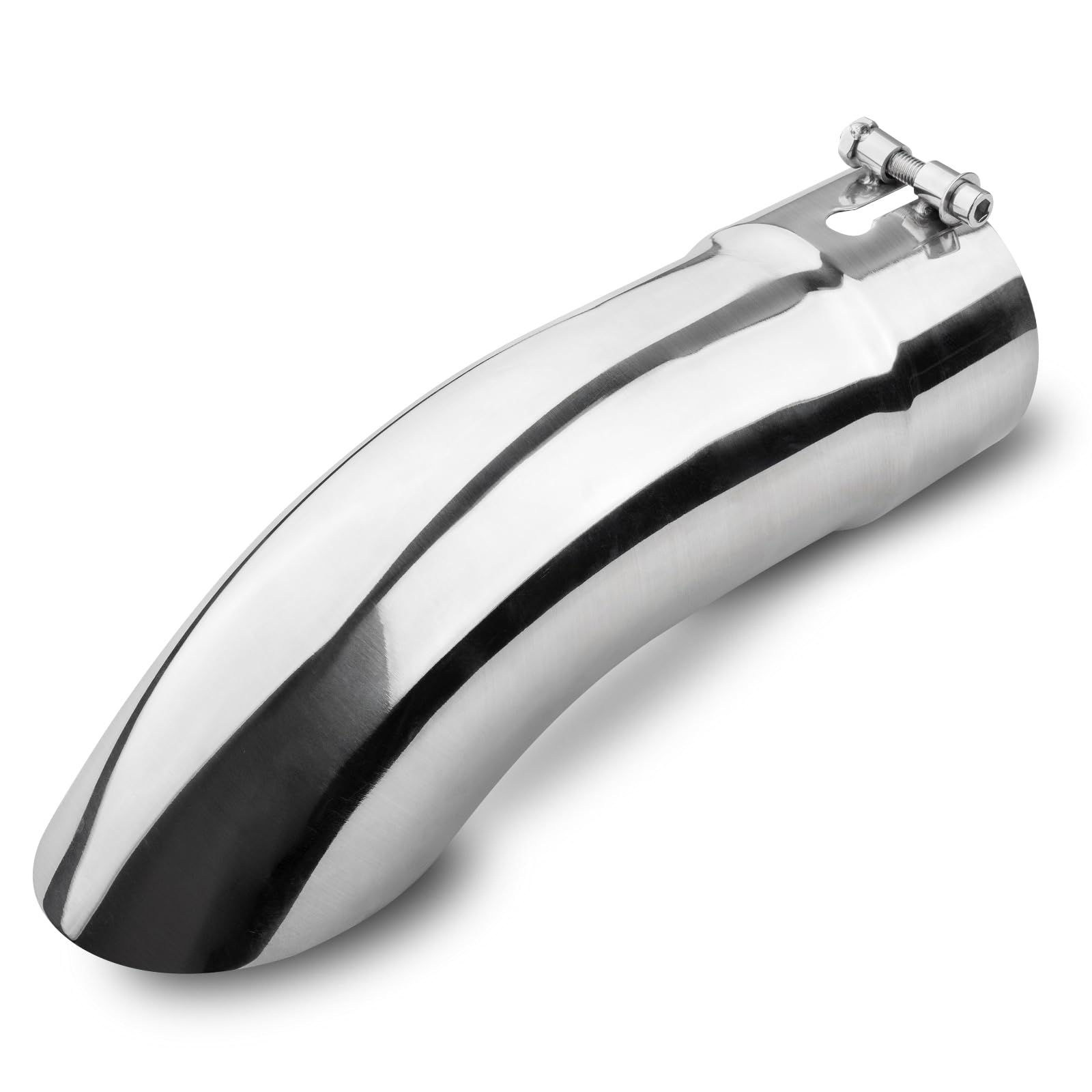 Vurkcy 3.5-inch inlet curved exhaust tip enhances style and airflow.