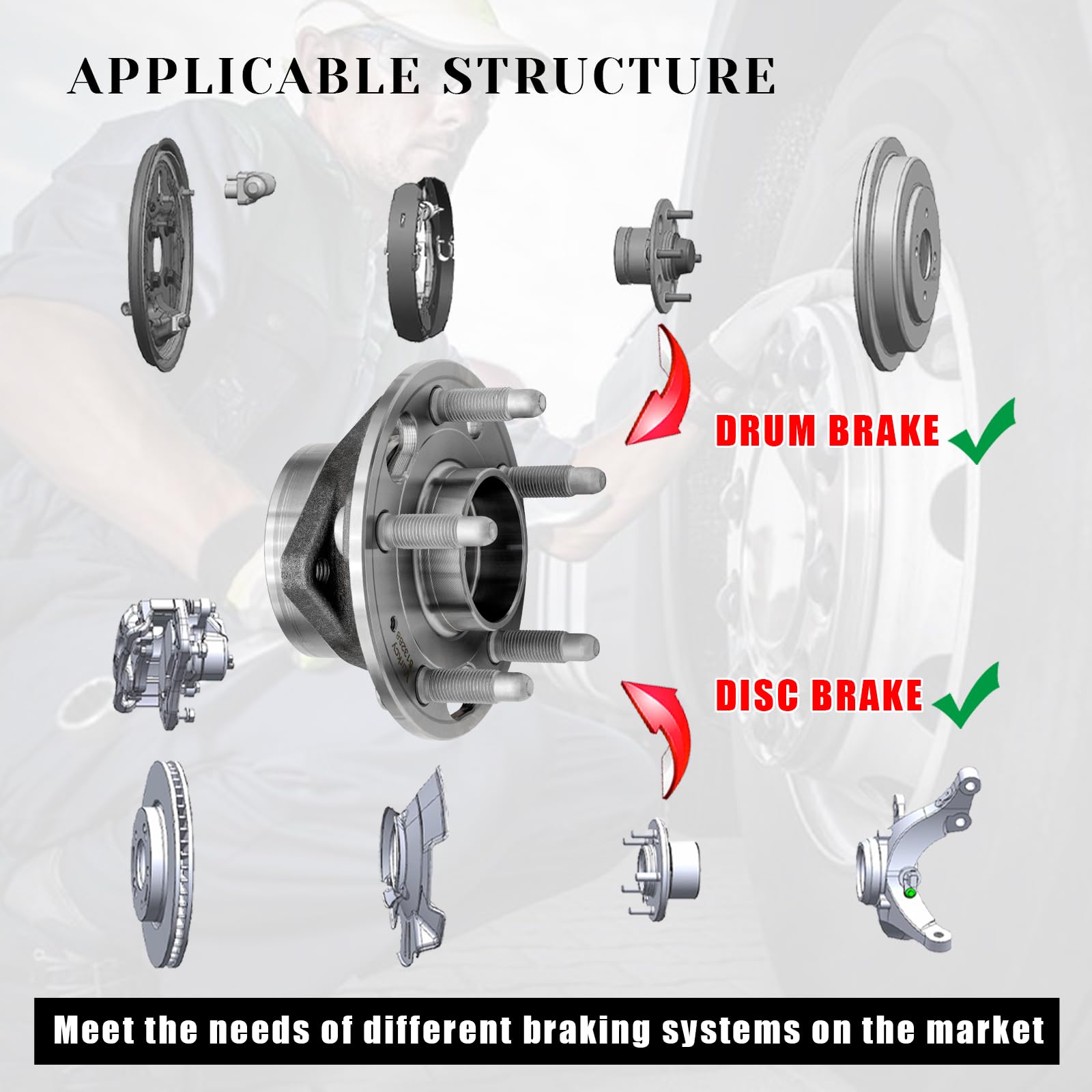 Vurkcy 513288 packaged hub image shows one front or rear wheel hub assembly.