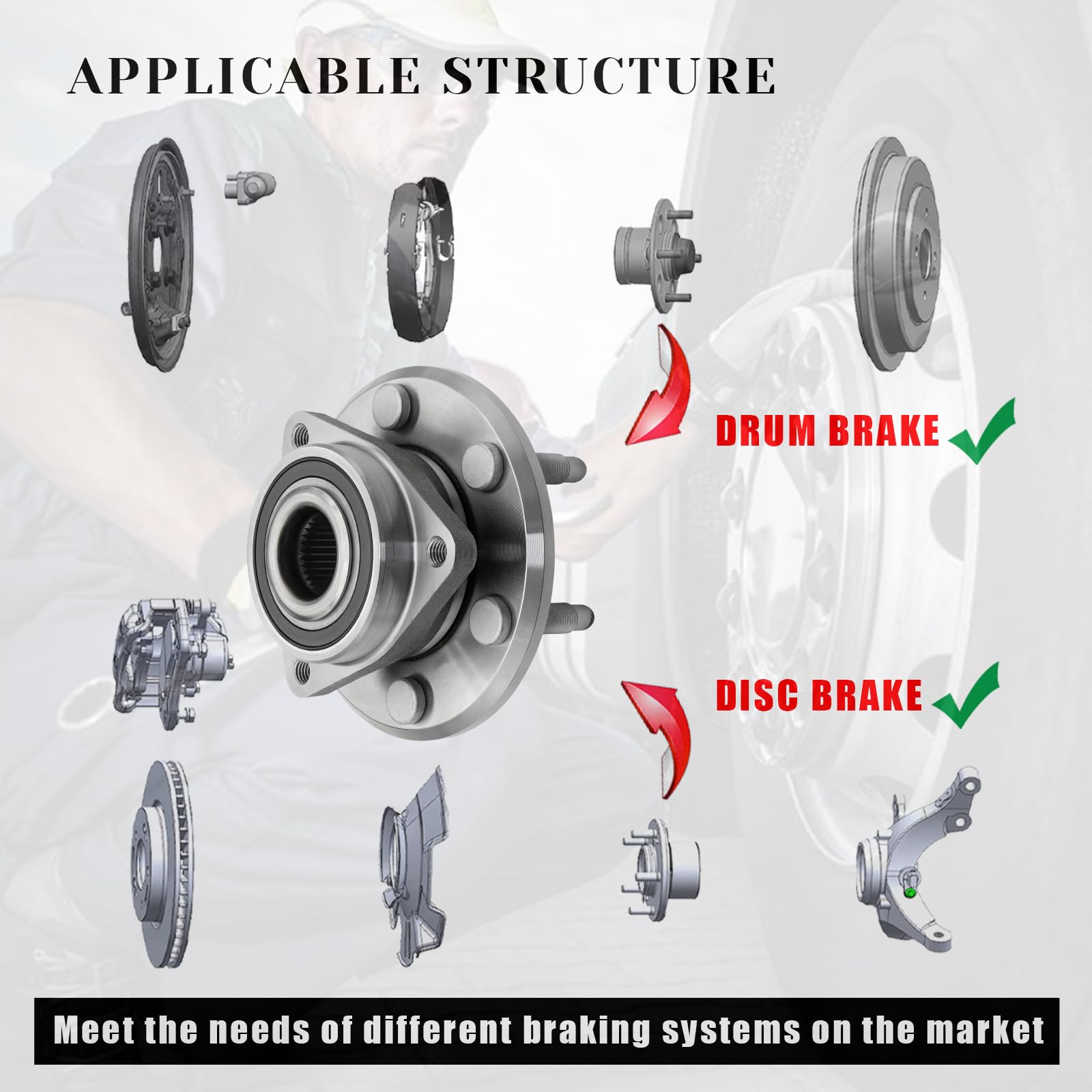 Vurkcy 6-bolt lug pattern hub offers secure attachment and compatibility.