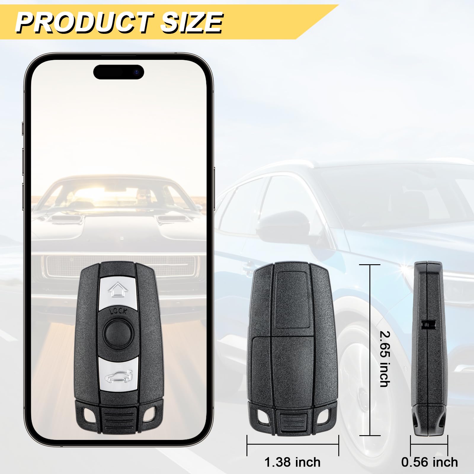 Vurkcy remote case uses shockproof plastic to protect your BMW fob.