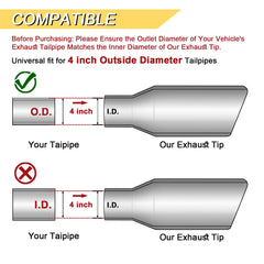 Vurkcy bolt-on exhaust tip installation is tool-friendly and quick.