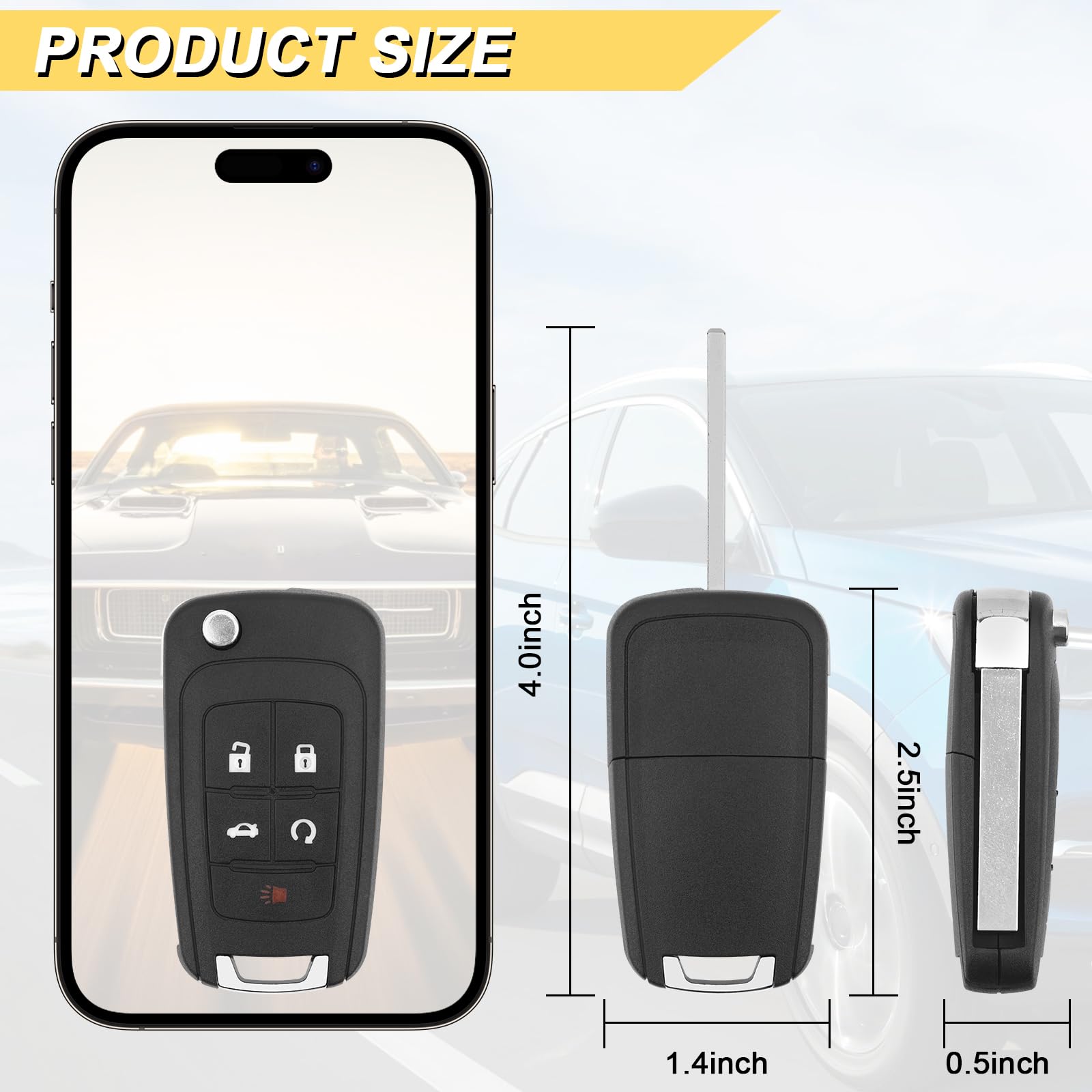 Vurkcy Buick Verano key fob 2-pack featuring compact design.