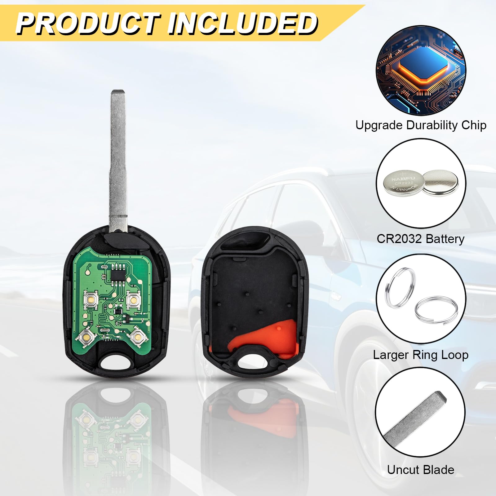 Vurkcy durable plastic construction for long-lasting key fob use.