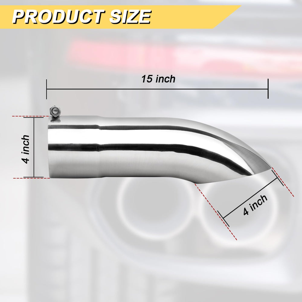 Vurkcy exhaust tip 15in length highlights easy installation and proportional look