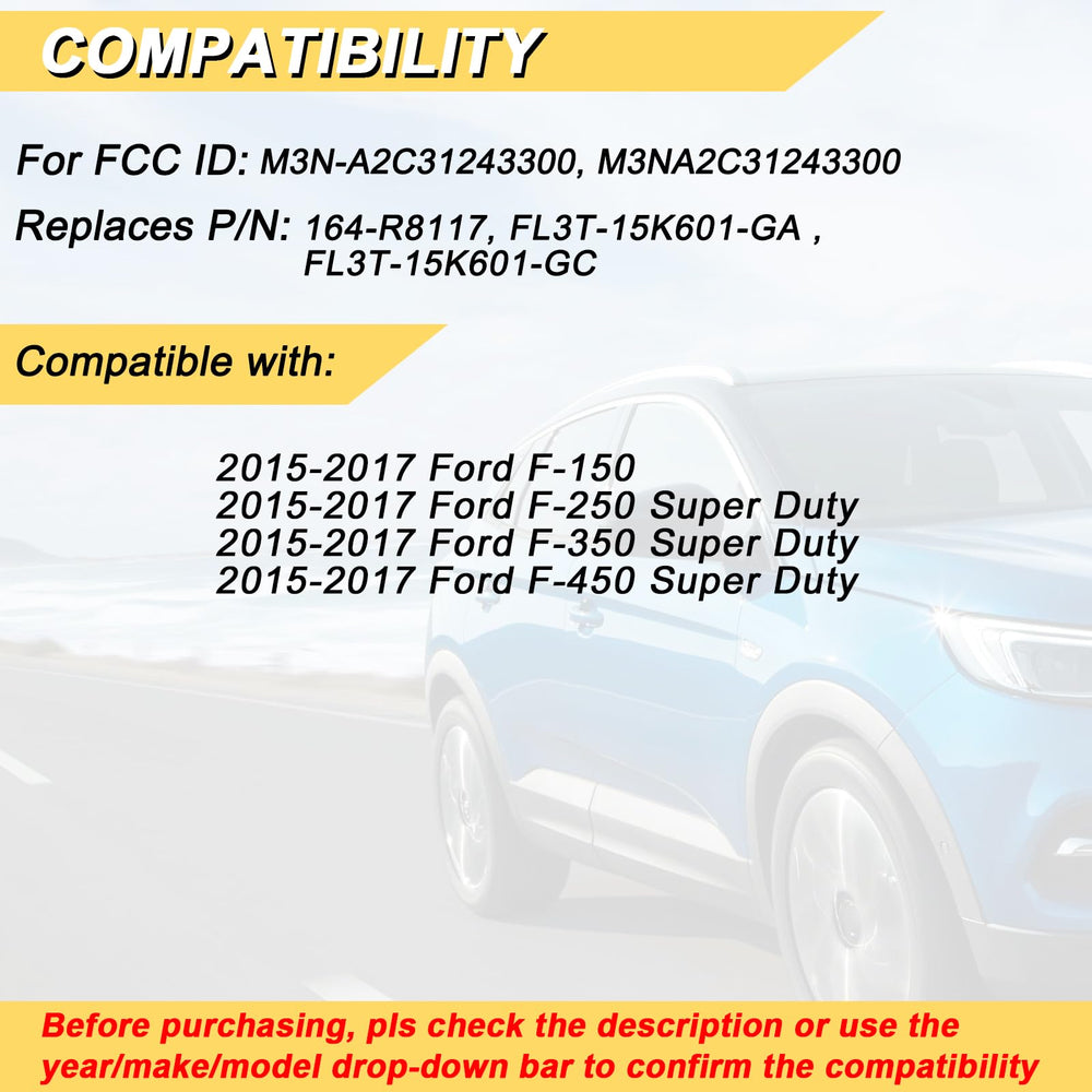 Vurkcy compatibility chart showing Ford 2015–2017 models.