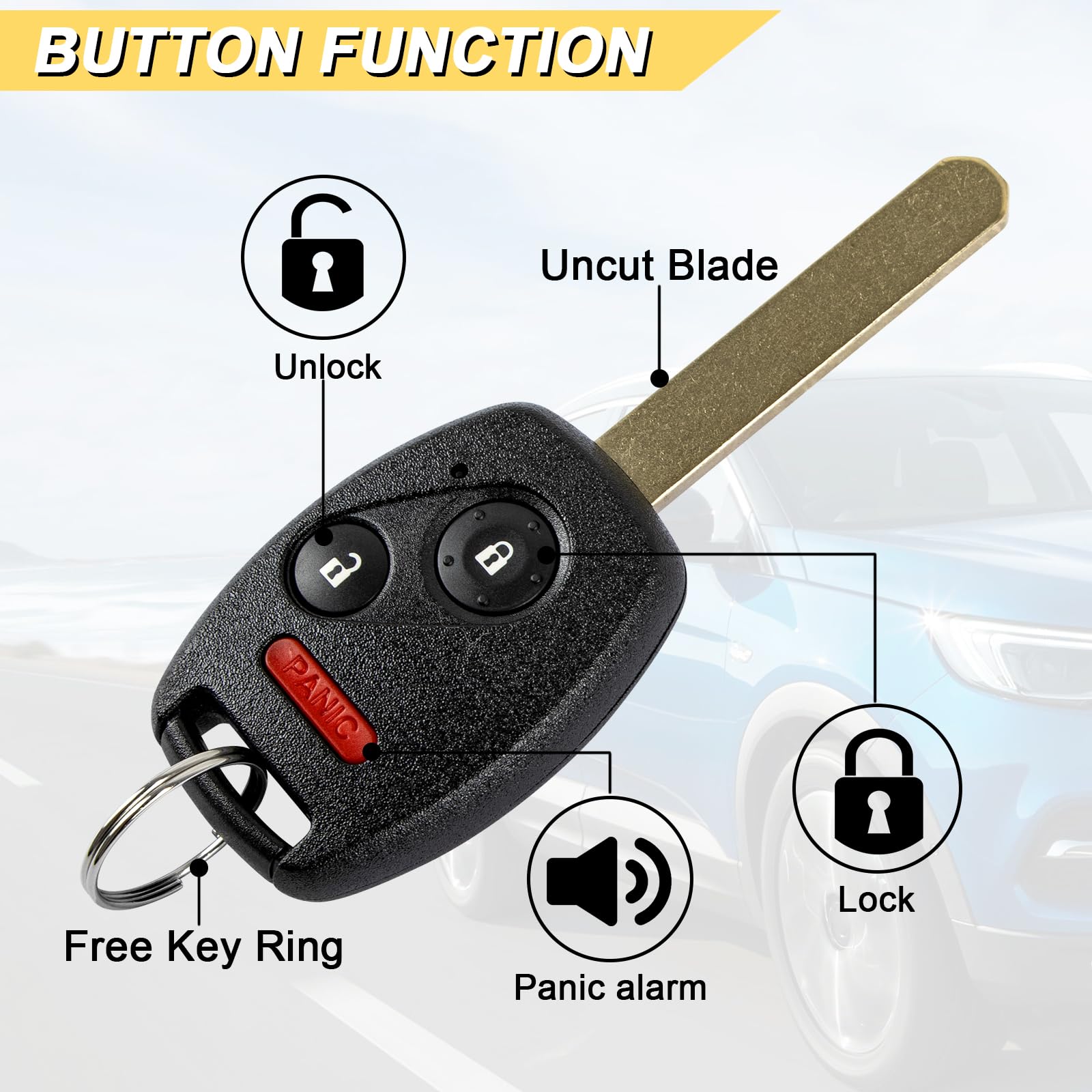 Vurkcy Fit Megamos-8E remote, 07-08 model compatible