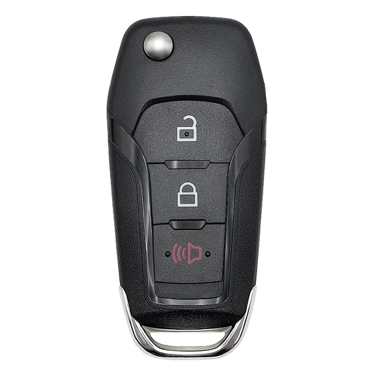 Vurkcy Ford key fob front view showing solid shell and reliable lock button.