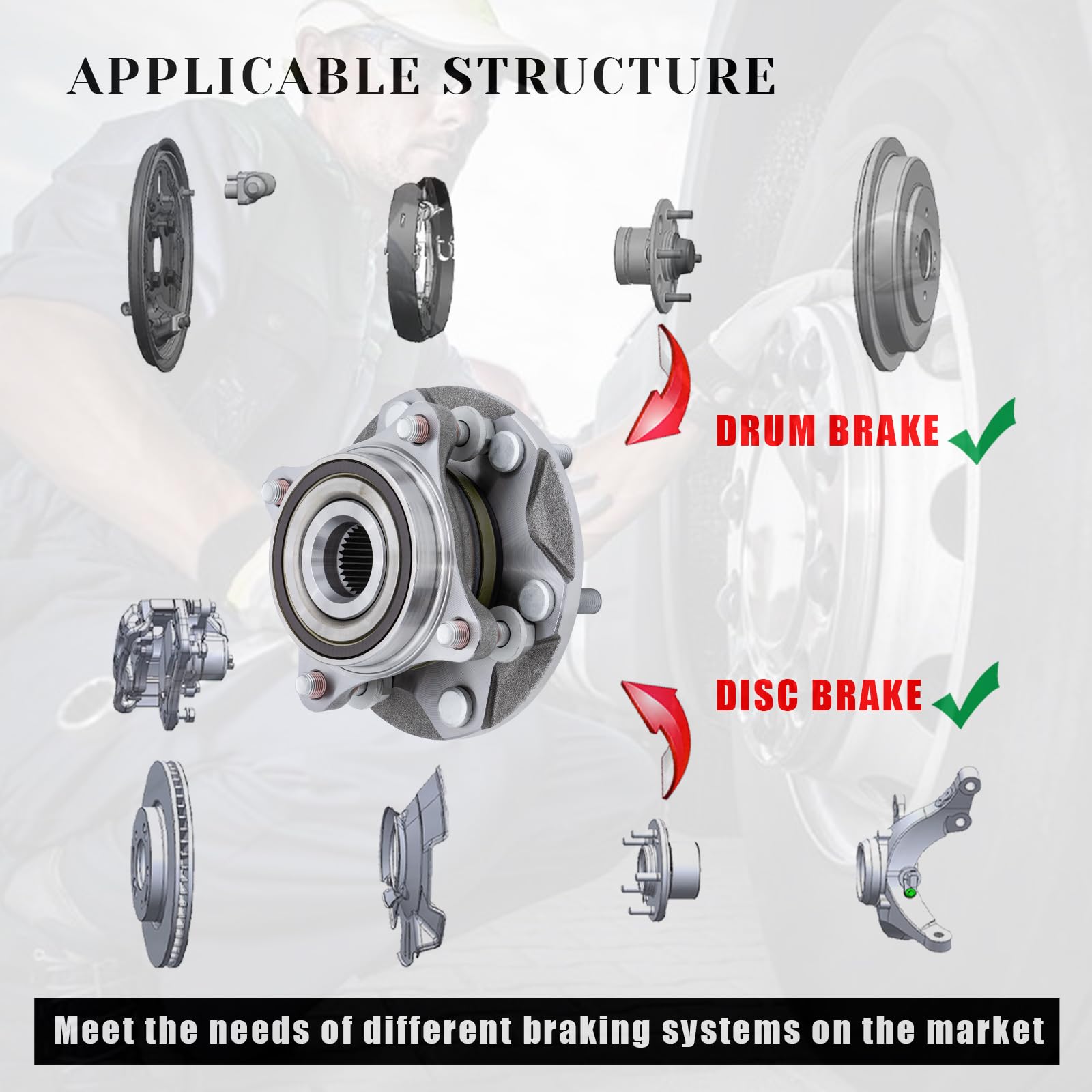 Vurkcy front wheel bearing hub assembly for GX460 4WD improves smooth operation