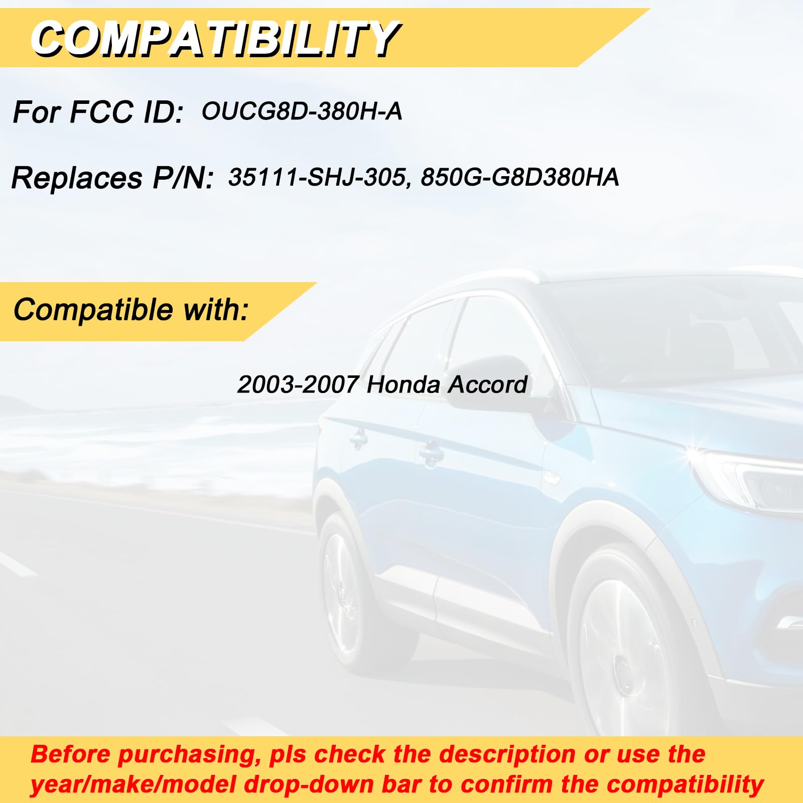 Vurkcy Honda Accord remote back view showing battery compartment.