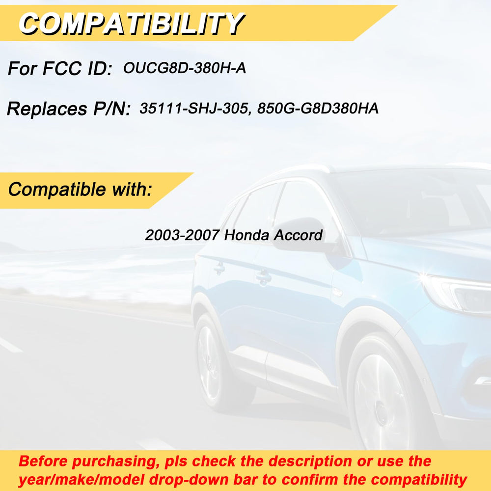 Vurkcy Honda Accord remote back view showing battery compartment.