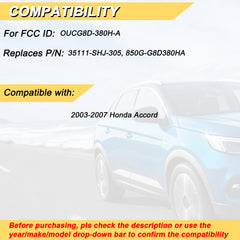 Vurkcy Honda Accord remote back view showing battery compartment.