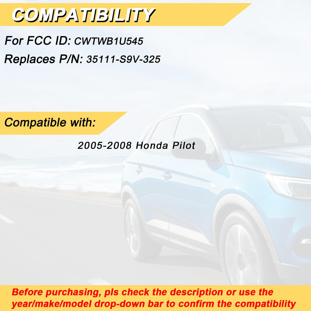 Vurkcy Honda Pilot fob rear view, compact OEM-style shell