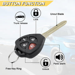 Vurkcy key fob buttons closeup highlighting tactile controls for Camry.
