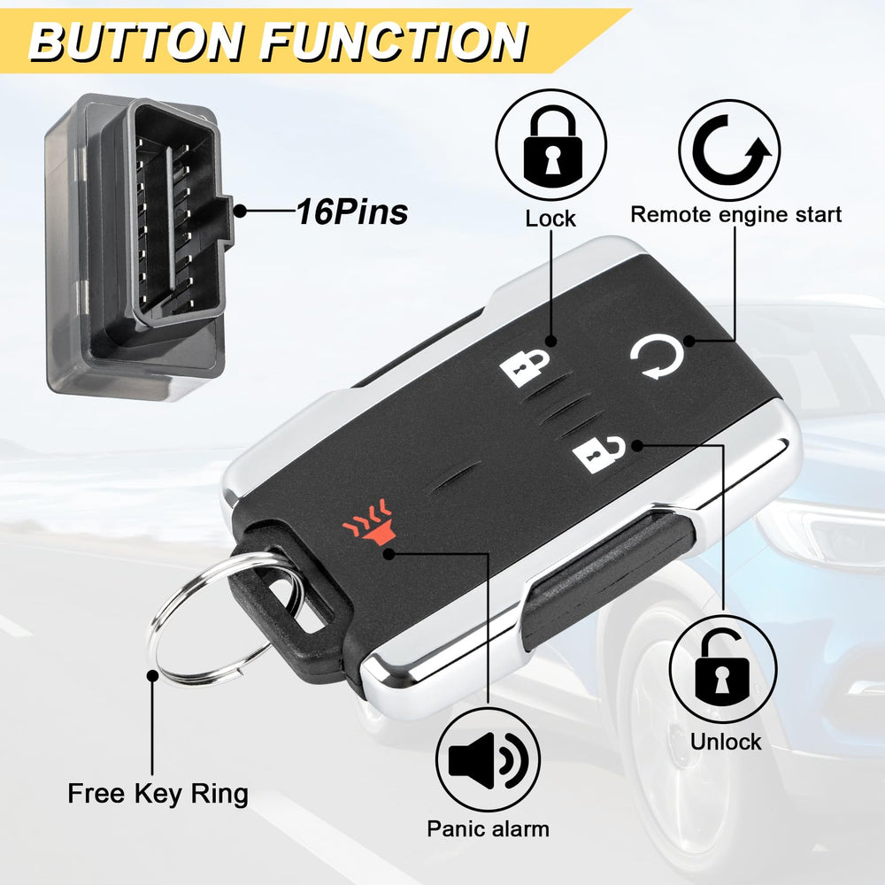 Vurkcy key fob button layout showing four buttons for easy control