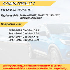 Vurkcy Cadillac ATS/XTS key fob replacement for 2013-2014 models