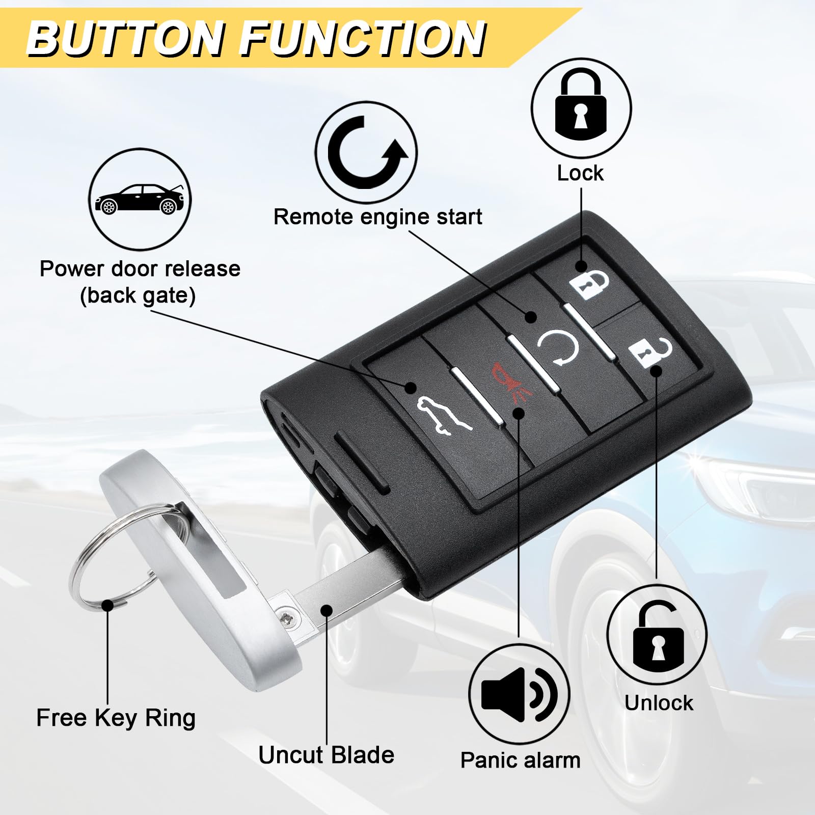 Vurkcy Cadillac ELR key fob replacement for 2014-2015 models