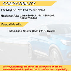 Vurkcy Civic EX Si fob buttons show Lock, Unlock, Trunk, Panic features.