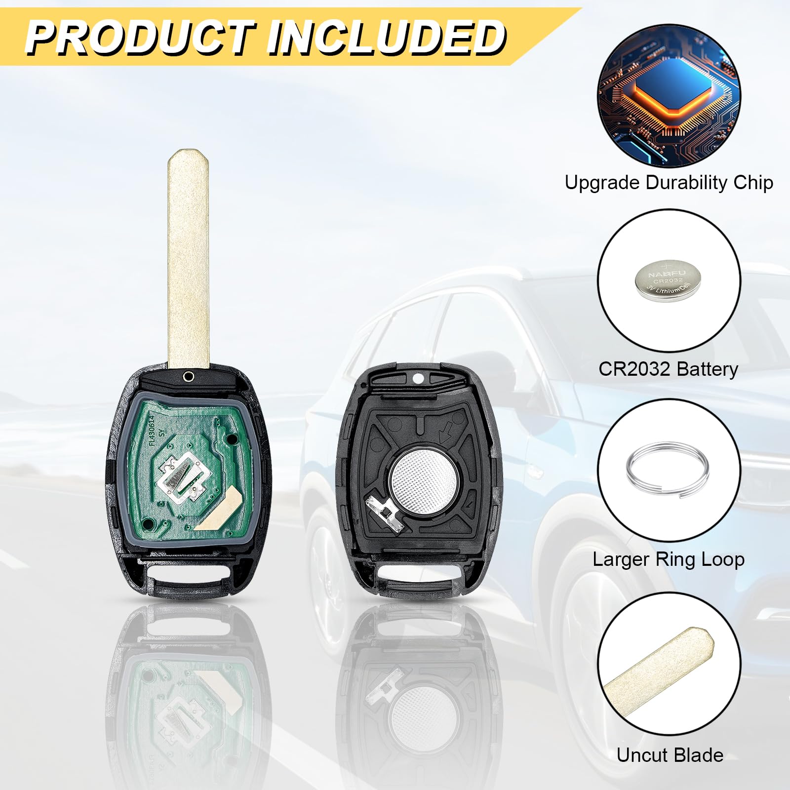Vurkcy fob electronics with battery preinstalled for quick setup.