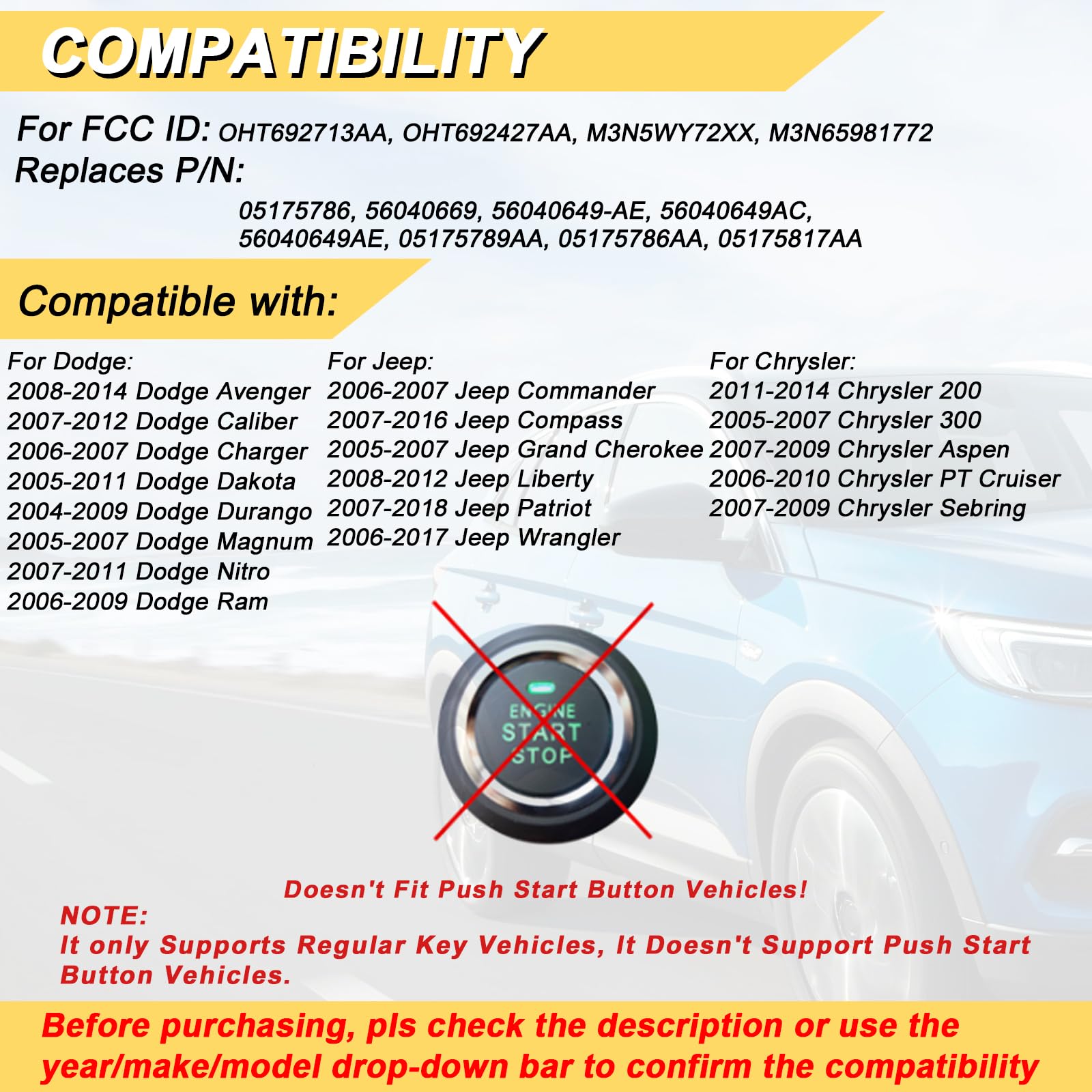 Vurkcy key fob for Dodge Dakota remote in hand, simple swap, reliable access.