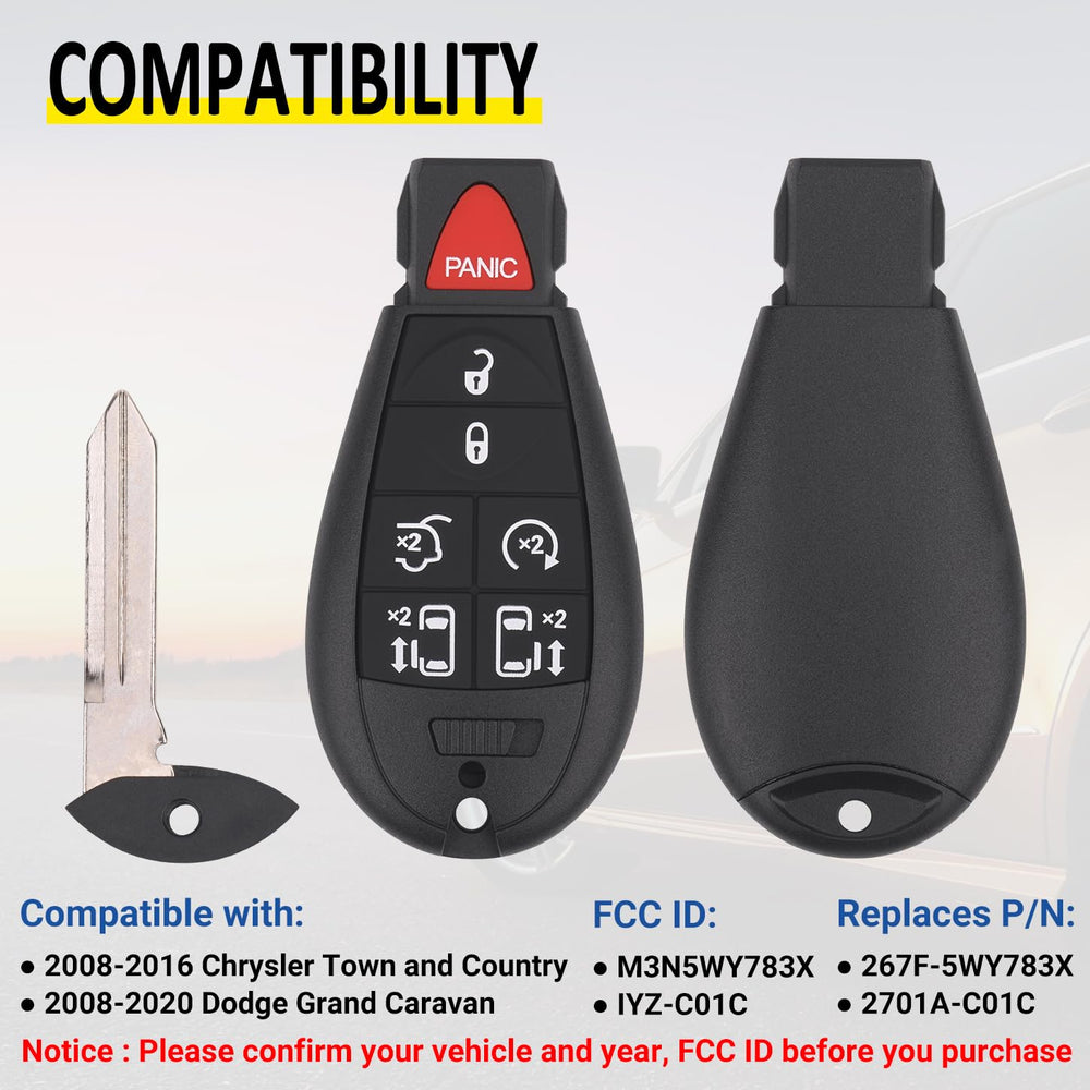 Vurkcy seven-button remote for Grand Caravan versatile control