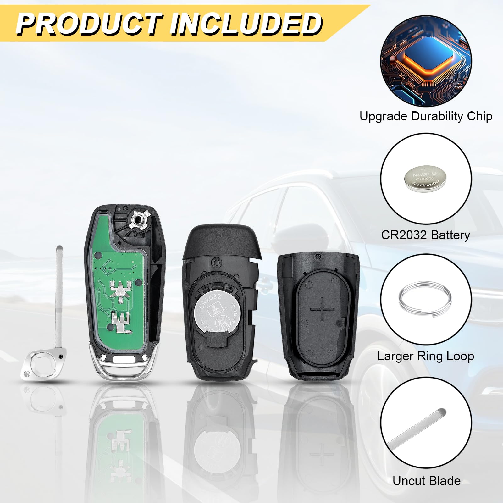Vurkcy key fob durable plastic shell resists daily wear.