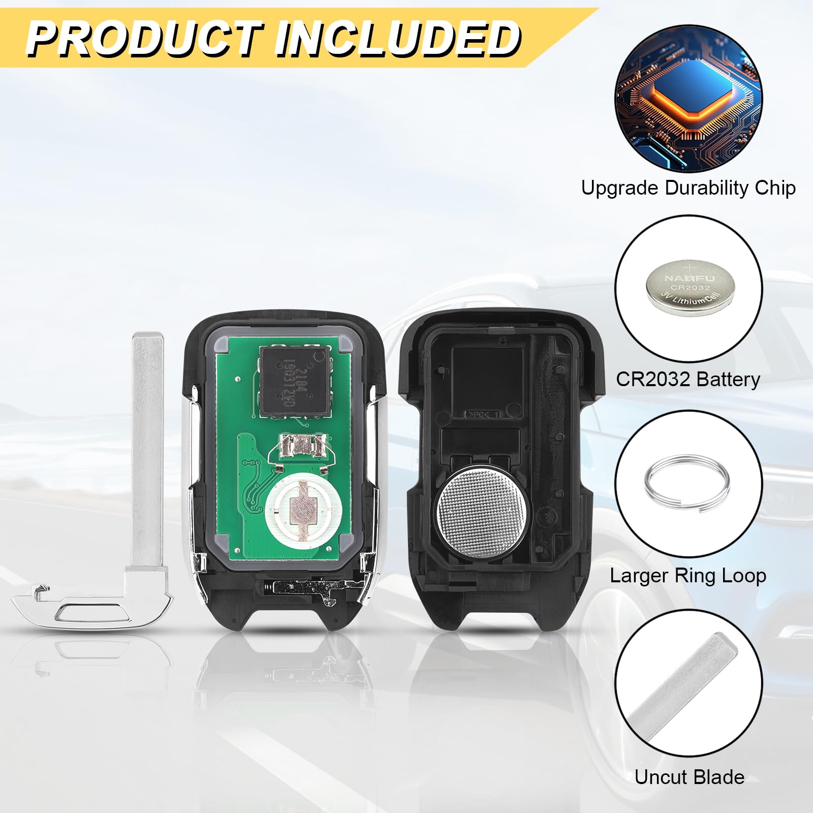 Vurkcy key fob electronics preinstalled inside the remote.