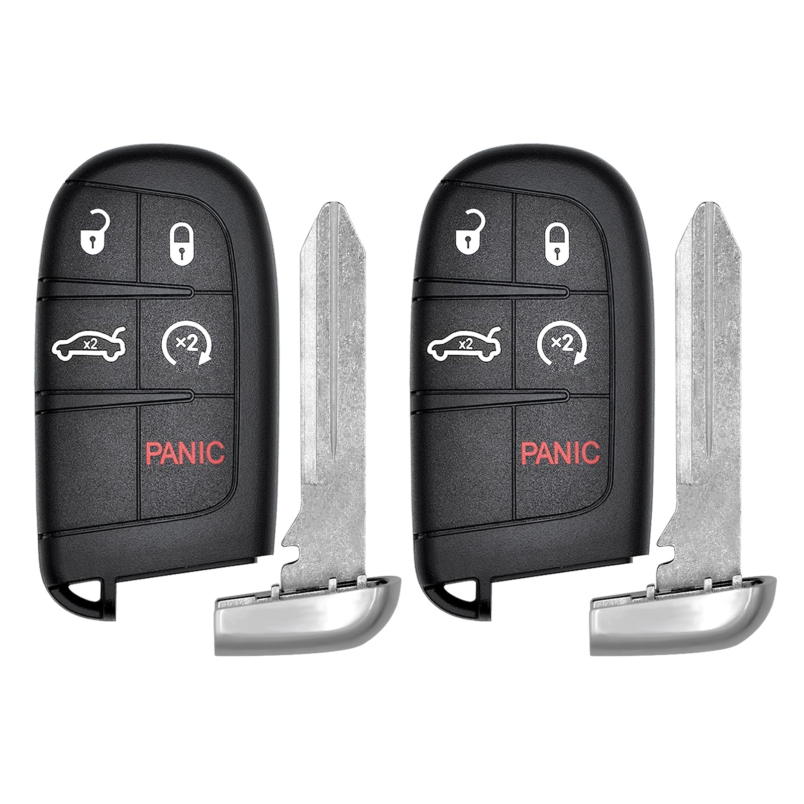 Vurkcy key fob front view showing five-button layout for easy control
