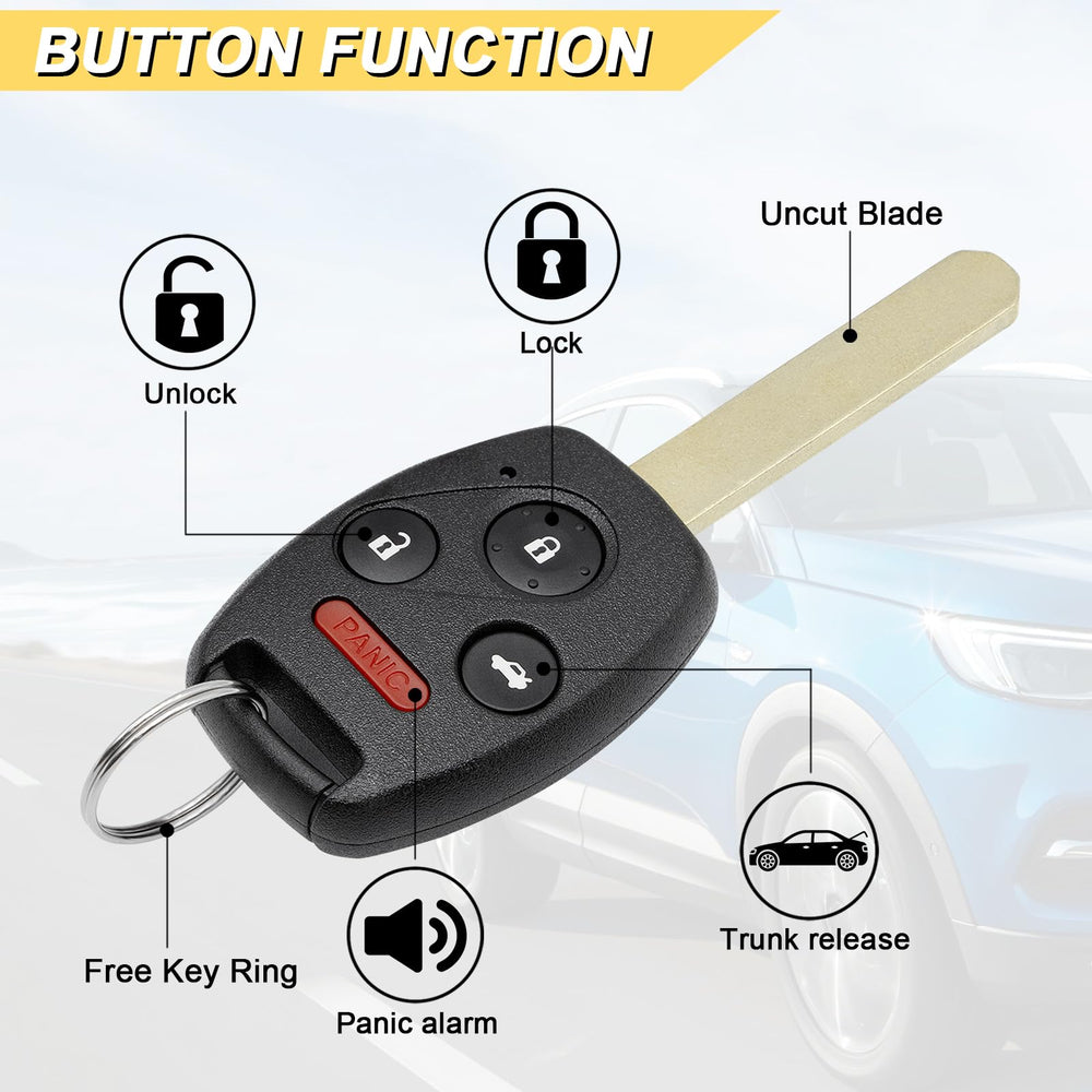 Vurkcy key fob for Honda Pilot 2009-2015, back view highlighting case and buttons