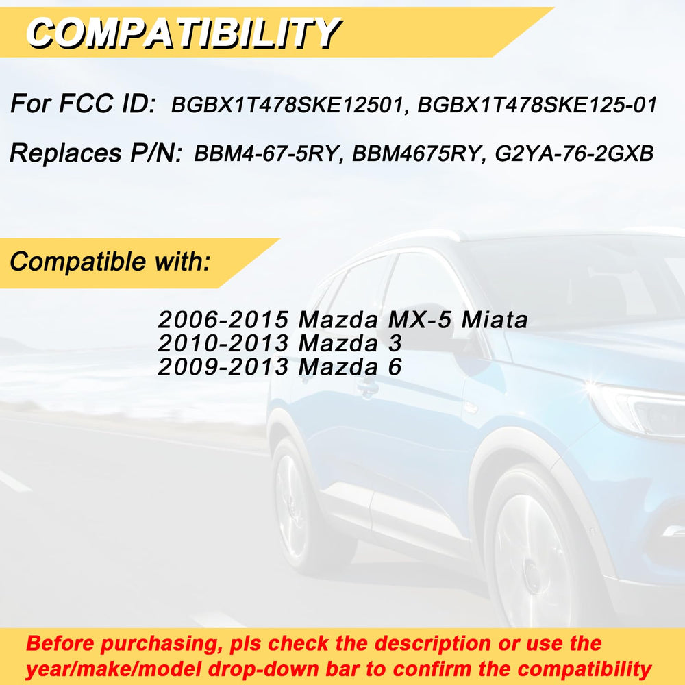 Vurkcy Mazda 3 remote fob replacement showing compact design