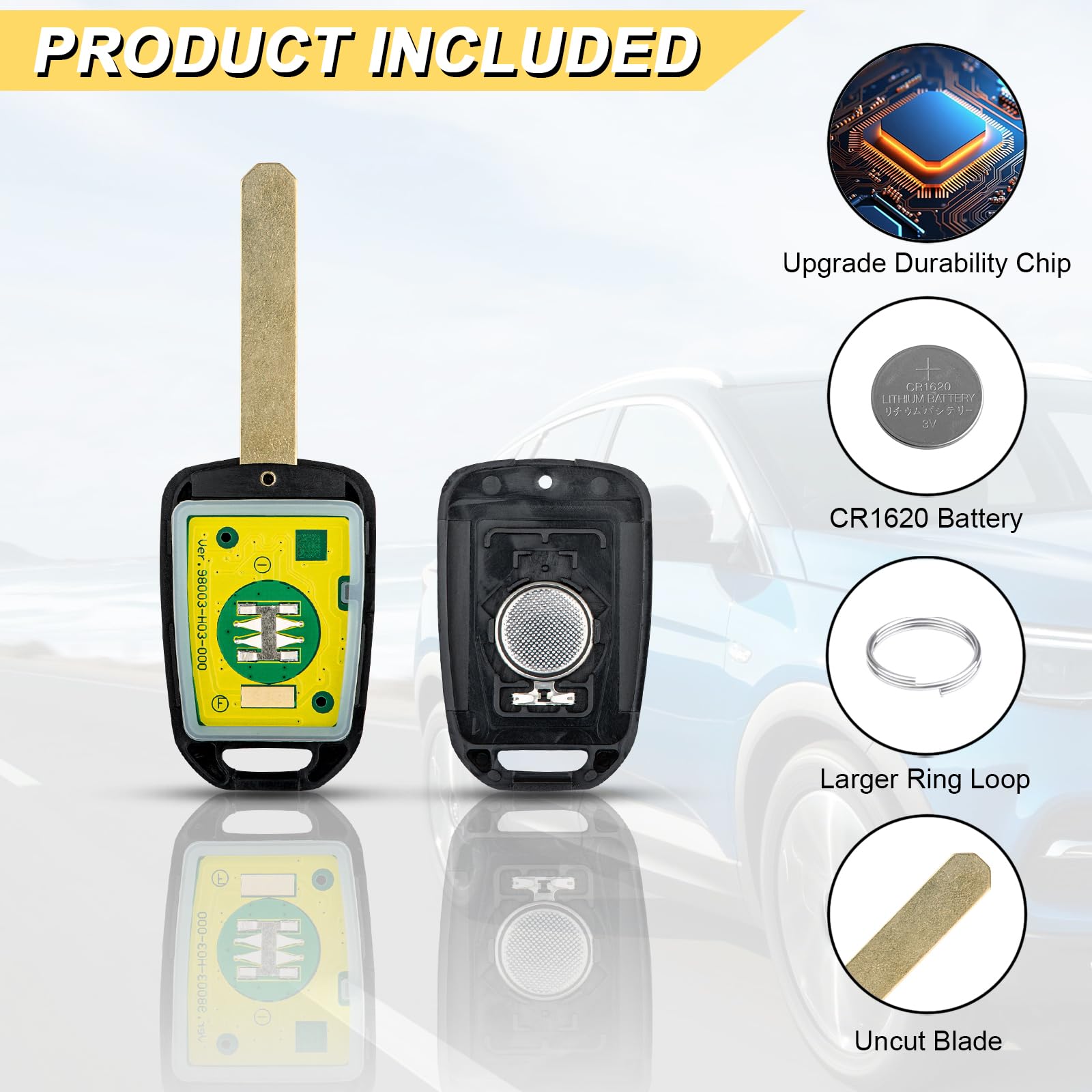 Vurkcy compatibility badge confirming Honda Accord/Civic fit and FCC ID.