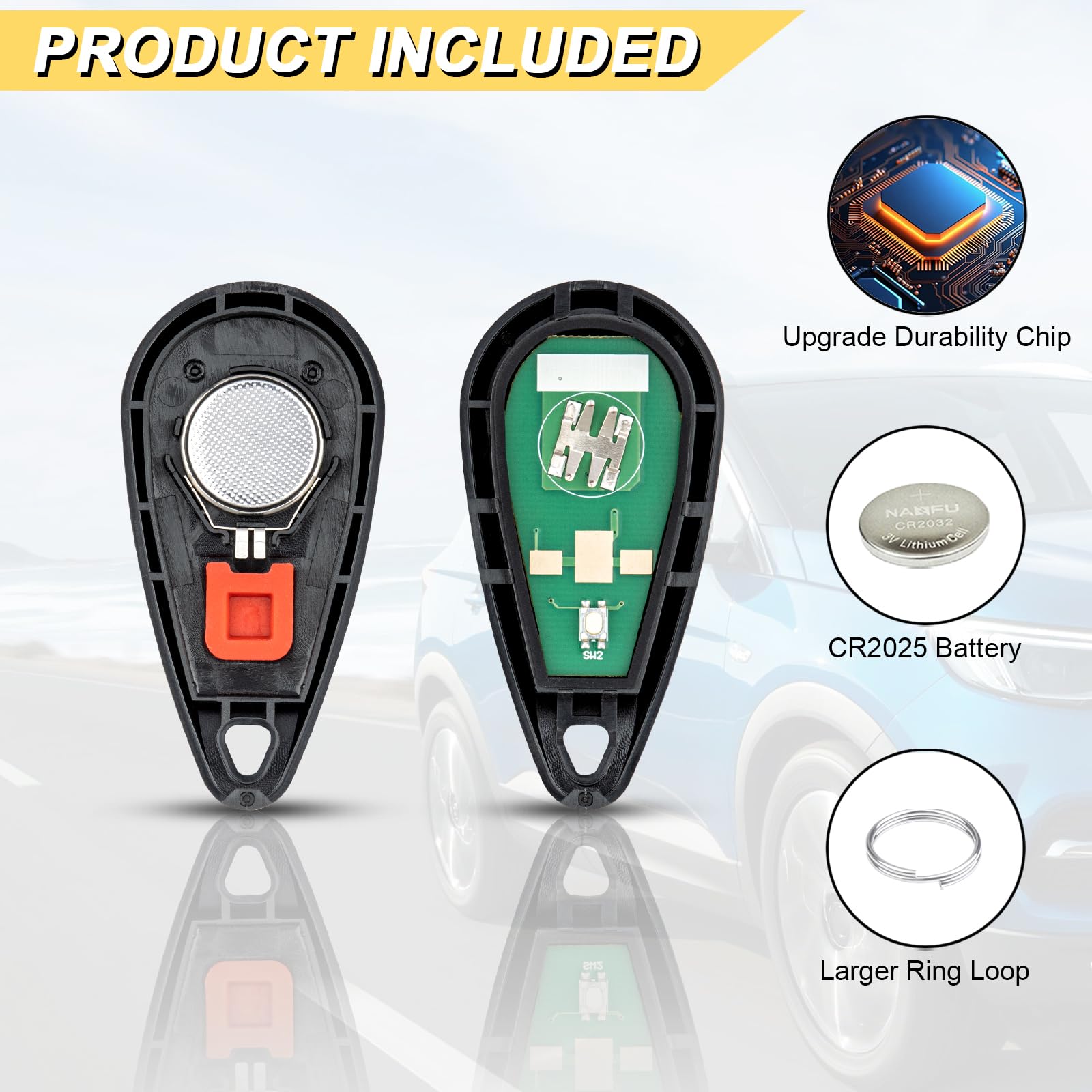 Vurkcy key fob pack includes battery and electronics