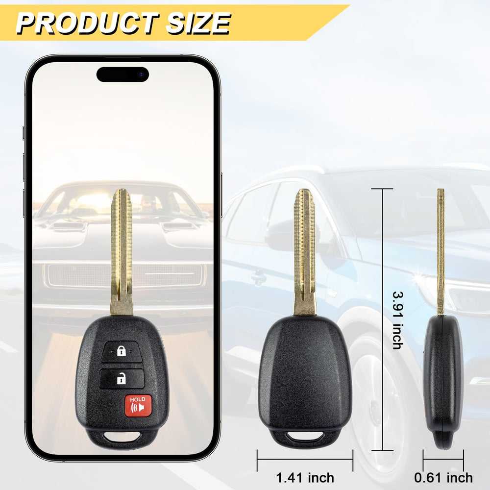 Vurkcy key fob Prius C dash view emphasizes compact, automotive-grade design.