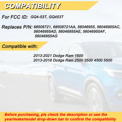 Vurkcy key fob Ram 2500 front view shows durable, easy-to-use remote