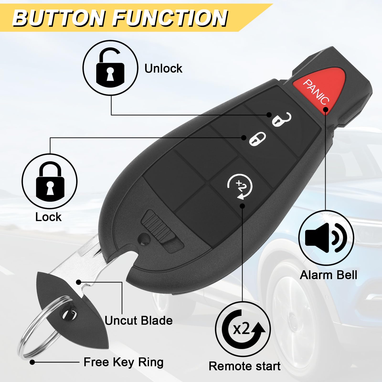 Vurkcy key fob Ram 3500 front view highlights sturdy build for heavy use