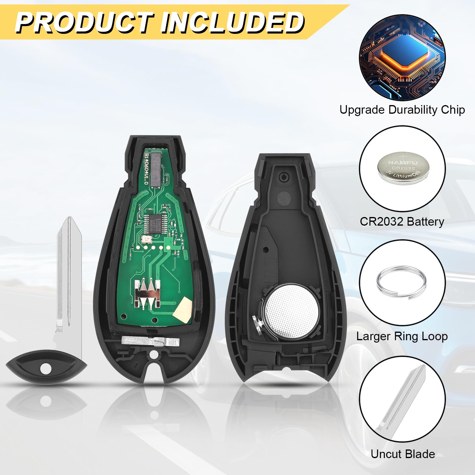 Vurkcy key fob packaging showing included replacement remote kit.
