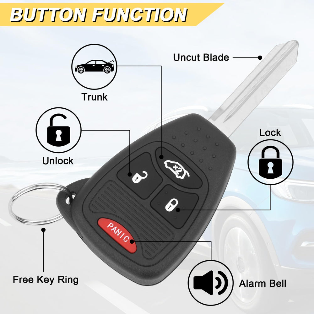 Vurkcy key fob replacement buttons closeup with tactile controls