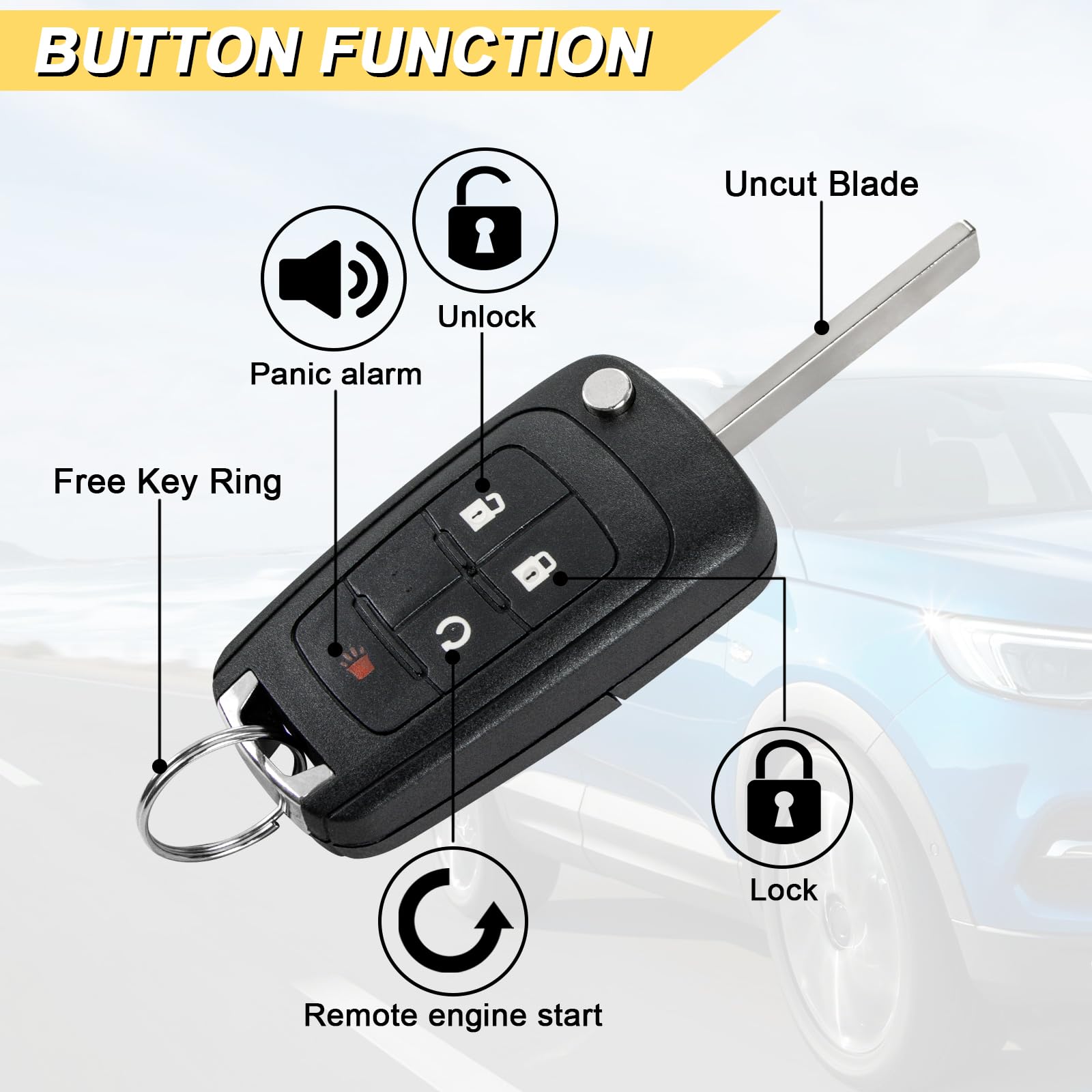 Vurkcy key fob replacement for Chevrolet Sonic enables quick door access