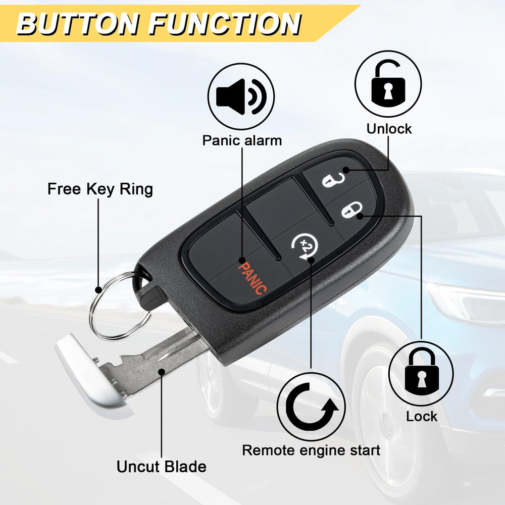 Vurkcy fob designed for Push to Start Dodge Ram compatibility and proxy entry