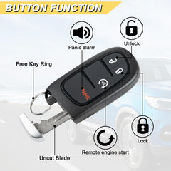 Vurkcy fob designed for Push to Start Dodge Ram compatibility and proxy entry